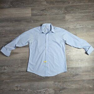 Men's Brooks Brothers 16-33 Slim Fit Blue Check Dress Shirt All Cotton